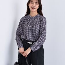 インディヴィ(INDIVI)の【通勤／オフィス】タックジョーゼットブラウス