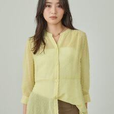 シアードット切り替えブラウス