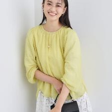 インディヴィ(INDIVI)の【袖コンシャス】シアードットブラウス