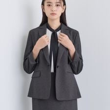 【洗える／通勤／スーツ】メランジストレッチ テーラージャケット