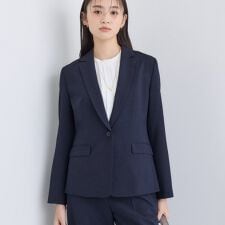 【洗える／通勤／スーツ】メランジストレッチ テーラージャケット