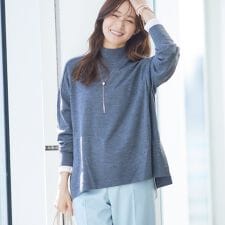 【洗える／毛玉になりにくい】エクストラファインウール ハイネックニット