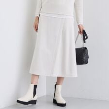 【SETUP可能／洗える／UVケア】ライトジャージ セミフレアスカート