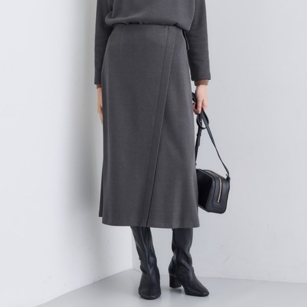 SETUP可能／洗える／UVケア】ライトジャージ セミフレアスカート