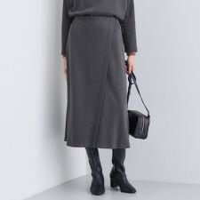 【SETUP可能／洗える／UVケア】ライトジャージ セミフレアスカート