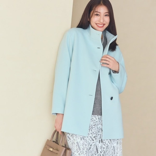 日本製／ミドル丈】スタンドカラーミドルコート | インディヴィ(INDIVI