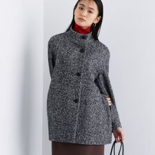 インディヴィ(INDIVI)の【日本製／ミドル丈】スタンドカラーミドルコート