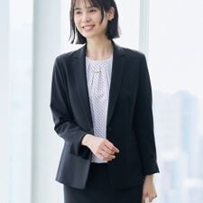 通勤スーツ／洗える】ストレッチテーラードカラージャケット 