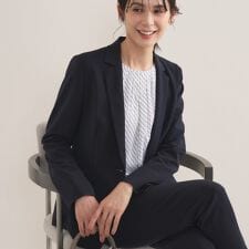 【通勤スーツ／洗える】ストレッチテーラードカラージャケット