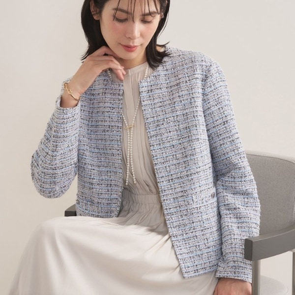 【LOULOU WILLOUGHBY】チェーントリミングツィードジャケット LOULOU WILLOUGHBY】チェーントリミングツィードジャケット | ルル
