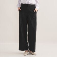 【通勤スーツ／洗える】ストレッチワイドパンツ