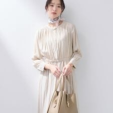 【洗える／セレモニー】ギャザーフレアワンピース