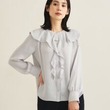 【洗える／セレモニー】ラッフルサテンブラウス