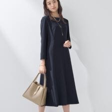 【上品光沢／セレモニー／SETUP可能】スタイルUPワンピース