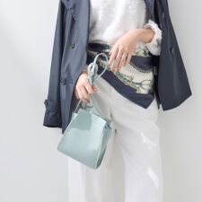 【合皮】スタッズ風メタルポシェットバッグ