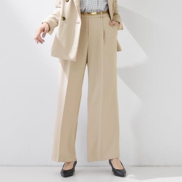 洗える／UVケア／SETUP可】こなれワイドパンツ | インディヴィ(INDIVI