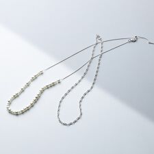 【2WAY／2連セット】パール調＆チェーンミックスネックレス