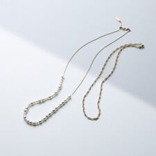 【2WAY／2連セット】パール調＆チェーンミックスネックレス