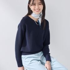 【洗える／軽量】きらめきVネックニット