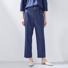 【洗える／UVケア／SETUP可能】デニムライクテーパードパンツ