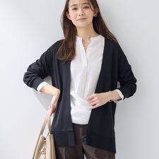 【洗える／上品】きれいめ着流しカーディガンニット