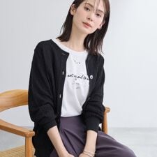 【前後2WAY／洗える】凹凸編地カーディガンニット