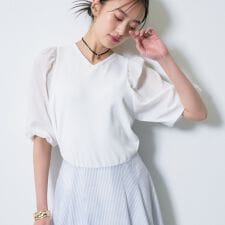 【洗える／袖丈調整可能】シャツコンビニット