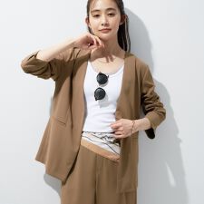 【さらに軽く軽快！／着る日傘】ノーカラージャケット