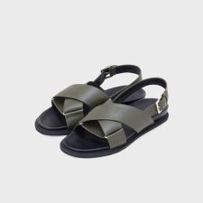 【合皮】クロスデザインサンダル