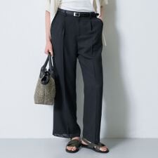 【洗える／メッシュ素材／SETUP可能】ワイドパンツ