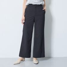 【洗える／UVケア／SETUP可能】サッカー素材ストレートパンツ