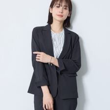 【洗える／UVケア／SETUP可能】サッカー素材テーラードジャケット