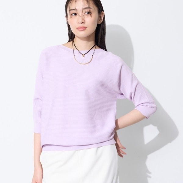 【体型カバー／洗える】ゆったり無縫製ニット