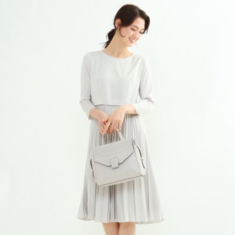 クルーネックプリーツワンピース インディヴィ Indivi ファッション通販 マルイウェブチャネル