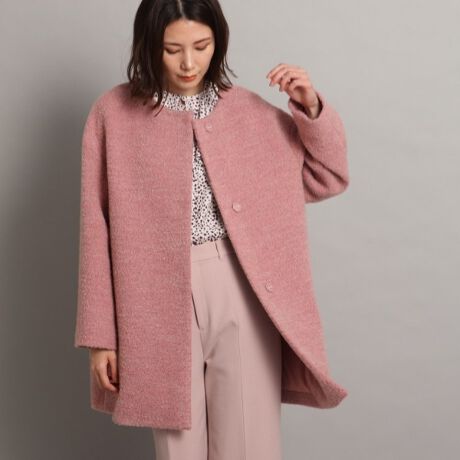 R(アール）ウールメルトン テントシルエット コート （フード配色ユル  