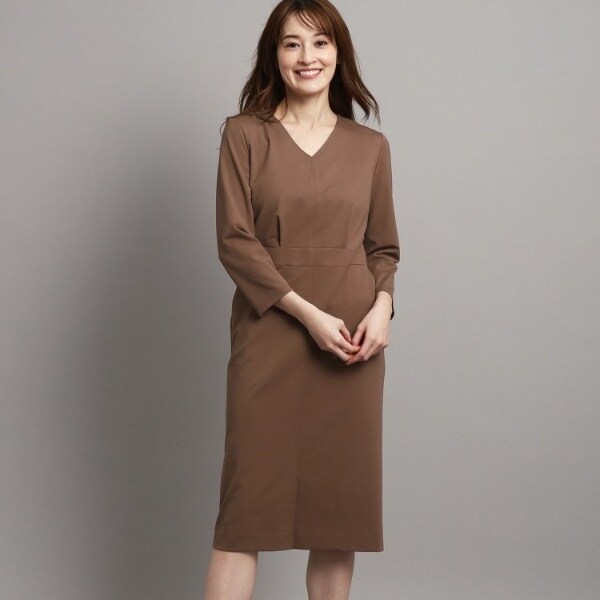 洗える日本製通勤】スタイルアップ見えタイトワンピース | クード