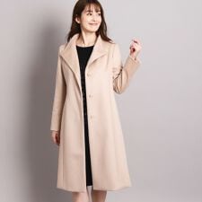 【日本製カシミヤ混Iラインシルエット】良質素材で美しいスタンドウィングカラーコート | クード シャンス(COUP DE CHANCE)