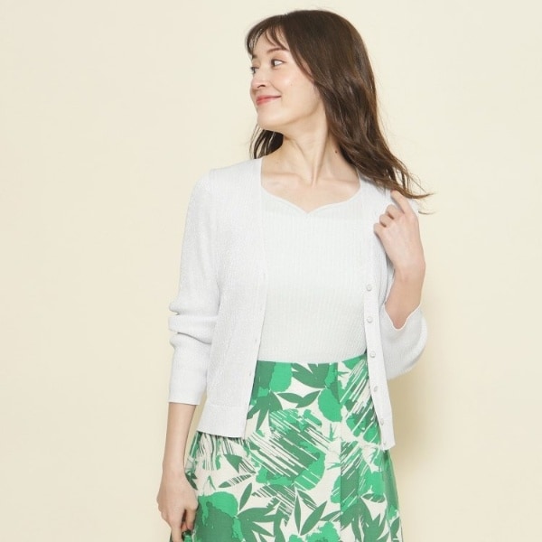 クード シャンス（COUP DE CHANCE）/【洗える／日本製／ラメ】Vネックリブカーディガン 洗える／日本製／ラメ】Vネックリブカーディガン | クード シャンス