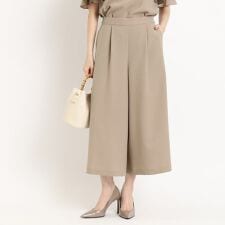 【洗える／日本製／シワになりにくい／清涼感／セットアップ可】オンオフ可、リラクシーなガウチョパンツ