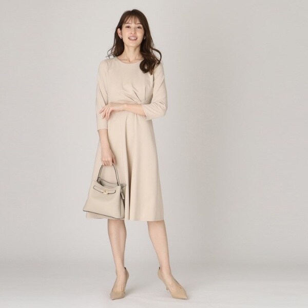洗える／日本製】美シルエット！細見えフレアワンピース | クード