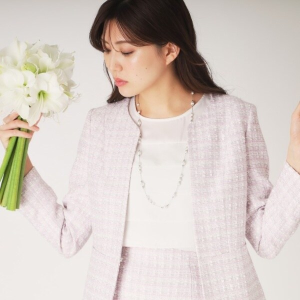 リネンライクノーカラージャケット | スピック＆スパン(Spick and Span