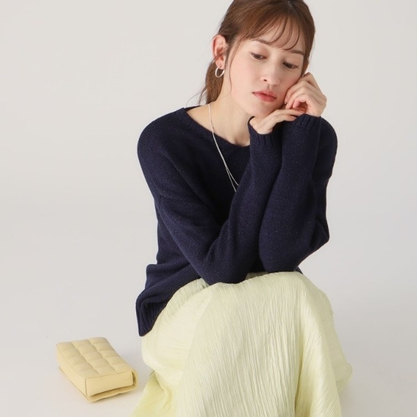春ニット人気NO.1！ボーダー洗える日本製】ロングスリットニット