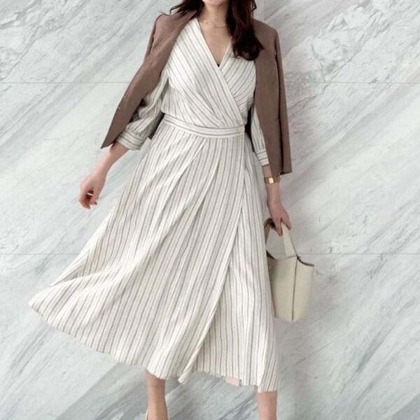 洗える／日本製】美シルエット！細見えフレアワンピース | クード