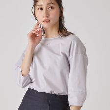 【洗える／日本製／】ストライプ柄ジャージのトップス