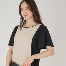 【洗える／日本製】配色デザインワンピース