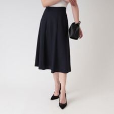 【洗える／日本製／ウエスト後ろゴム／ドライタッチの素材】麻調合繊フレアスカート | クード シャンス(COUP DE CHANCE)
