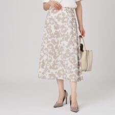 【手洗い可／日本製】花柄フレアスカート