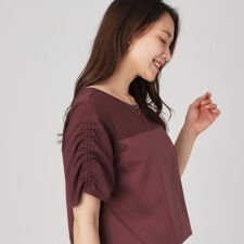 【手洗い可／日本製】異素材組合せのジャージトップス