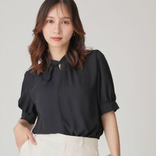 クード シャンス(COUP DE CHANCE)の【手洗い可／日本製】パフスリーブブラウス