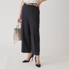 【手洗い可／日本製／清涼感／セットアップ可】センタープレス入りストレートワイドパンツ